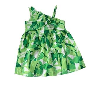 Janie and Jack Green Leaf Print Dress